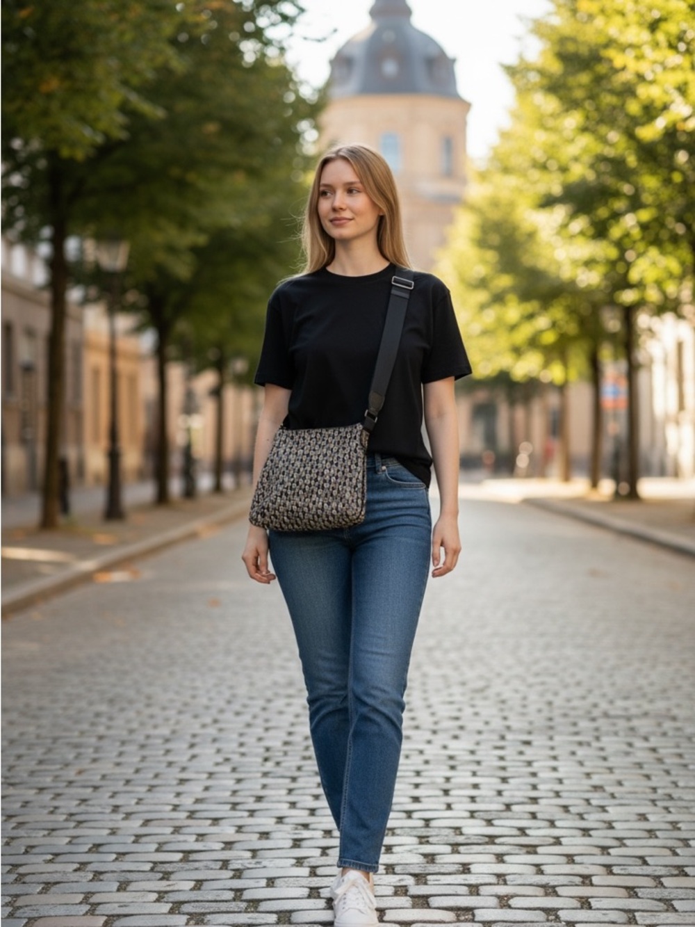 Dior Gray Patterned Crossbody Bag EUC with COA